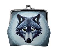 Fierce Wolf Head - Piccolo portamonete da donna, rettangolare, con chiusura a bacio, tascabile, mini portamonete da donna