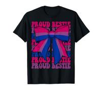 Fiero Bestie Bisessuale Bi Pride Bandiera LGBTQ Girl Coquette Bow Maglietta