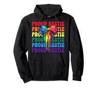 Fiero Bestie Gay Pride Bandiera Arcobaleno LGBTQ Coquette Bow Girl Felpa con Cappuccio