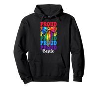 Fiero Bestie Gay Pride Bandiera Arcobaleno LGBTQ Coquette Bow Girl Felpa con Cappuccio