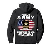 Fiero della Guardia Nazionale dell'Esercito con Regalo Bandiera Americana Felpa con Cappuccio