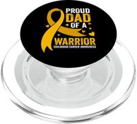 Fiero Papà di un guerriero Infanzia Cancro Awareness Ribbon PopSockets PopGrip per MagSafe