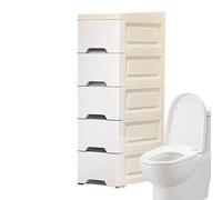 Fierudeng Armadio piccolo da pavimento per il bagno - Armadio organizer stretto per cucina con ruote, scaffale verticale a 5 livelli con cassetti per hotel appartamenti cucine e bagni