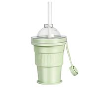 Fierudeng Bicchiere In Silicone - Stampo Riutilizzabile Per Sfere Di Ghiaccio Con Coperchio | Bicchiere in Silicone Pieghevole | Adatto A Succhi Vino Bevande Palestra Campeggio Spiaggia Picnic Scuola