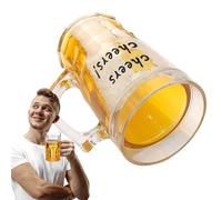 Fierudeng Bicchieri da birra per congelatore, 450 ml, a doppia parete, originale, per vacanze, caffè, feste in piscina, riunioni di famiglia