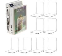 Fierudeng Bookends for Books, Bookworm Bookends | 8 pezzi Clear Clear Acrilic Book Organizer Stand,Forniture per l'organizzazione degli scaffali desktop per sala da studio, dormitorio universitario,