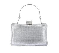 Fierudeng Borsa a mano di Pietreria | Borsa a mano formale glitterata,Clutch da sera con catena e maniglia incluse, per banchetto, cerimonia, appuntamento, fidanzamento, evento, argento, Consulte la