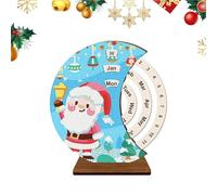 Fierudeng Calendario in Legno per Scrivania - 3D Artigianale Rhinestone Calendario Perpetuo Kit Artistico,Decorazione per la Casa, Supporto da Scrivania per Scuola, Appartamento, Dormitorio, Hotel,