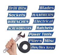 Fierudeng Cassetta degli attrezzi Adesivi,Cassetti Organizzazione Targhe Con Adesivi Magnetici - Riutilizzabile Cassetta degli Strumenti Cassetti Marcatori,Per Organizzazione E Marcatura Per Carri