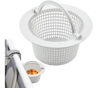 Fierudeng Cestino di ricambio per skimmer per piscina, con manico per cestello filtraggio, accessorio per la pulizia di foglie, sporco, capelli, limo ed