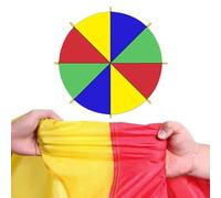Fierudeng Paracadute Multicolore, Paracadute per Bambini,Bambini Colorati Paracadute con Manici - Giochi di cooperazione Tenda, intrattenimento familiare per l'esercizio di Gruppo