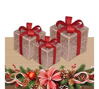 Fierudeng Scatola Di Natale Con Luci - 3 Pezzi Decorazione Stagionale - Ornamenti LED Natalizie - Per Proprietari Organizzatori Eventi Appartamento Ufficio Casa Ingresso Finestra Soggiorno Camera Da