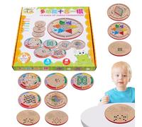 Fierudeng Set di scacchi, set di scacchi di legno, 10 in 1 gioco di board di legno multifunzionale, Giocattoli educativi leggeri per le feste di incontri familiari di viaggi domestici