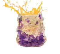 Fierudeng Tazze da Caffè a Doppia Parete,Tazza da Caffè in Doppia Parete con Fiori Seci | Riutilizzabili da Cucina per Bevande Calde e Fredde come Cappuccino Latte Tè Succo Acqua Decorazioni per la