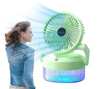 Fierudeng Ventilatore per - Raffreddatore personale ricaricabile USB, portatile pieghevole multifunzione con luce per viaggi, palestra, scrivania, da giardino, scuola all'aperto