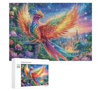 Fiery Bird on Stone with Castle Puzzle 300 Pezzi Per Adolescenti 14+ Gioco Educativo Pratica Del Ragionamento Regalo Per Studio 300 PCS