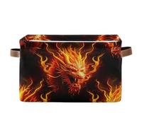 Fiery Dragon Head Flames - Contenitori portaoggetti decorativi con manico, per la casa, set di 2