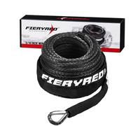 FieryRed Cavo per verricello da 3/16", 50 m, 3855,5 kg, corda sintetica per argano ATV/UTV, ricambio con manicotto protettivo adatto per argano da 3000 a 2721,6 kg, arancione/nero/grigio disponibile