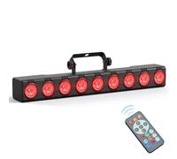 Fieryzeal Wallwasher Barra Luminosa LED 9 x 6W RGBW Luce da Palcoscenico Luci Discoteca a Ritmo di Musica Centralina dmx Strobo Faretto LED con Remoto Controllo per DJ Feste Esterno, 1 pezzo