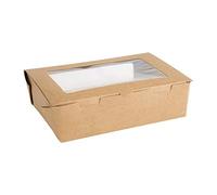 Fiesta Green - Scatole per insalata compostabili con finestre in PLA, 1600 ml, confezione da 200