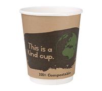 Fiesta Green - Tazze da caffè compostabili a doppia parete, 227 ml, confezione da 500 pezzi