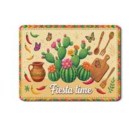 Fiesta - Tappetino scolapiatti con cactus per bancone della cucina, tappetino in gomma assorbente beige, tappetino estivo in pelle sintetica per asciugare la cucina, 45,7 x 61 cm