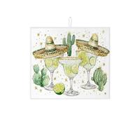 Fiesta Tappetino scolapiatti per bancone della cucina, cactus e margarita, tappetino assorbente per scolapiatti estivo, in microfibra, per cucina, decorazione per feste, 40,6 x 45,7 cm
