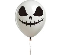 FIESTAS GUIRCA | 10 Palloncini con Faccia di Fantasma (30 cm) - Decorazioni per Halloween e Feste in Maschera - Ideali per Celebrazioni di Fantasmi ed Eventi a Tema - Bianco e Nero