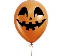 FIESTAS GUIRCA | 10 Palloncini Faccia di Zucca (30 cm) - Decorazione per Halloween e Feste in Maschera - Ideali per Celebrazioni ed Eventi a Tema - Arancione e Nero