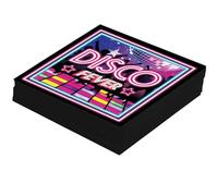 FIESTAS GUIRCA | 12 Tovaglioli Disco Fever Usa e Getta (16x16 cm) - Decorazione per Tavola per Feste di Laurea e Celebrazioni - Ideali per Eventi e Feste Retro - Multicolore