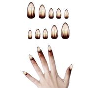 FIESTAS GUIRCA | 12 Unghie Lunghe Uomo Lupo con Adesivo - Accessorio per Costume per Halloween e Feste di Streghe - Ideale per Donna Adulta - Unghie Finte per Costumi di Terrore e Gotico - Marrone