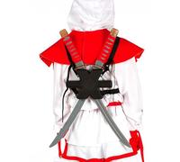 FIESTAS GUIRCA | 2 Spade Samurai Giocattolo - Accessorio per Costume da Ninja - Ideale per Feste, Halloween e Carnevale - Armi Finte da Portare sulla Schiena - Grigio e Rosso