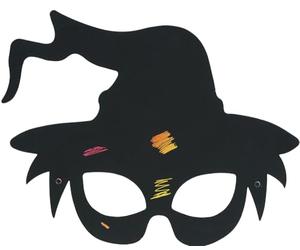 FIESTAS GUIRCA | 6 Maschere da Colorare (20 cm) - Accessorio per Costume per Halloween e feste in costume - Ideale per bambini e adulti - Maschera per dipingere e decorare - Nero