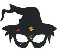 FIESTAS GUIRCA | 6 Maschere da Colorare (20 cm) - Accessorio per Costume per Halloween e Feste in Maschera - Ideale per Bambini e Adulti - Maschera da Pitturare e Decorare - Nera