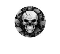 FIESTAS GUIRCA | 6 Piatti Usa e Getta Teschio (23 cm) - Decorazione per Tavola per Feste di Halloween e Celebrazioni Terrificanti - Ideale per Eventi di Paura e Terrore - Grigio