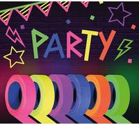 FIESTAS GUIRCA | 6 Rotoli di Nastro Decorativo Multicolore (5 mt) - Accessorio di Decorazione per Feste di Compleanno e Capodanno - Ideale per Celebrazioni ed Eventi - Multicolore