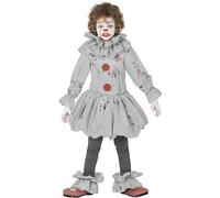 COSTUME PAGLIACCIO ASSASSINO HALLOWEEN CARNEVALE GUIRCA VESTITO BIMBO CLOWN