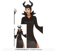 Fiestas Guirca Abito Carnevale Halloween Evil Fairy Gothic Black Widow