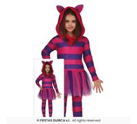 Fiestas Guirca Abito Costumi Carnevale Bambini Gatto Righe Viola Multi 3-12 Anni