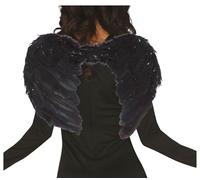 FIESTAS GUIRCA | Ali di Piume Nere - Accessorio per Costume da Adulto - Ideale per Halloween, Feste a Tema e Celebrazioni - Perfetto per Demoni e Angeli - Rosso