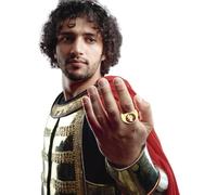 FIESTAS GUIRCA | Anello Romano Rosso - Accessorio di Gioielleria per Costumi da Gladiatore e Imperatore - Ideale per Feste di Carnevale, Halloween ed Eventi Storici - (Unisex) - Rosso