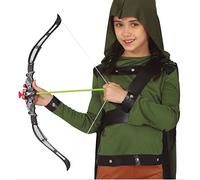 FIESTAS GUIRCA | Arco Medieval per Costume (56 cm) - Include Due Frecce - Accessorio per Costume da Arciere Guerriero Robin Hood Cacciatore Carnevale Halloween Feste Medievali - Adulto