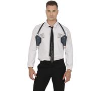 FIESTAS GUIRCA | Astuccio Doppio con Fondina - Accessorio per Costume da Poliziotto per Feste e Celebrazioni - Ideale per Halloween e Carnevale - Arma Giocattolo per Bambini e Adulti - Marrone