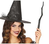 FIESTAS GUIRCA | Bacchetta da Mago (35 cm) - Accessorio per Costume per Studenti di Magia e Stregoni - Ideale per Halloween e Feste in Maschera - Per Bambini e Adulti - Nero