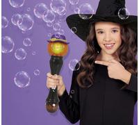 FIESTAS GUIRCA | Bacchetta Zucca Bolle con Luce e Suono (32 cm) - Giocattolo per Dolcetto o Scherzetto e Feste di Halloween - Accessorio Divertente per Bambini e Adulti - Nero Arancione