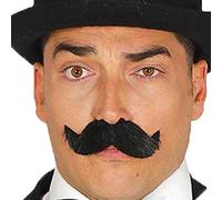 FIESTAS GUIRCA | Baffi Neri - Accessorio per Costume da Uomo Adulto - Ideale per Feste da Cowboy e XIX Secolo, Halloween e Carnevale - Complemento per Barba e Baffi - Nero