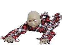 FIESTAS GUIRCA | Bambino Zombie strisciante con luce, suono e movimento (90 cm) - Decorazione di Halloween per feste e celebrazioni del terrore - Ideale per ambienti spaventosi e zombie - Multicolore
