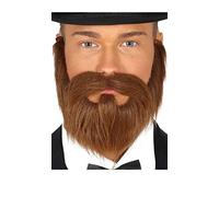 FIESTAS GUIRCA | Barba e Baffi Castani con Gomma Elastica - (Accessorio per Costume da Uomo Adulto) - Ideale per Feste Medievali e del XIX Secolo, Halloween e Carnevale - Marrone
