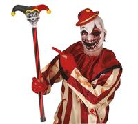 FIESTAS GUIRCA Bastone da giullare Nero e Rosso 90 cm - Rosso - Taglia Unica