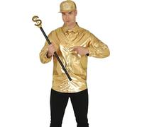 FIESTAS GUIRCA | Bastone Dollar Smontabile (76 cm) - Accessorio per Costume da Principe del Deserto e Feste Anni '90 - Ideale per Carnevale e Halloween - Tutti gli Utenti - Nero Oro